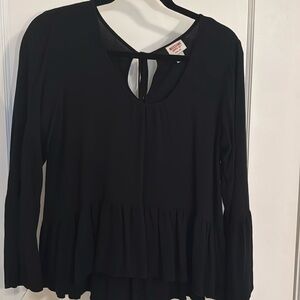 Black Mossimo long sleeve peplum top